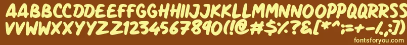 Marker Notes-fontti – keltaiset fontit ruskealla taustalla