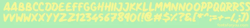 Marker Notes-fontti – keltaiset fontit vihreällä taustalla