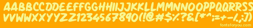 Czcionka Marker Notes – żółte czcionki na pomarańczowym tle