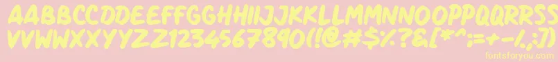 Marker Notes-Schriftart – Gelbe Schriften auf rosa Hintergrund