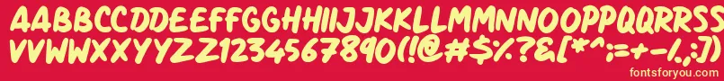 Marker Notes Font – Yellow Fonts on Red Background