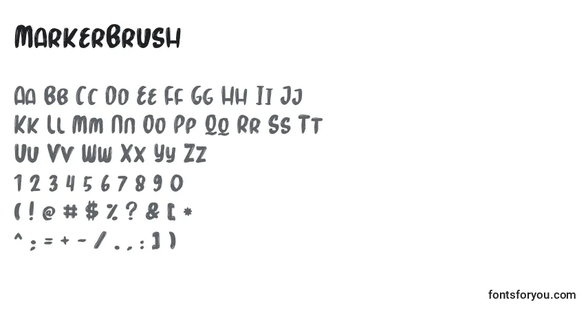 Schriftart MarkerBrush – Alphabet, Zahlen, spezielle Symbole