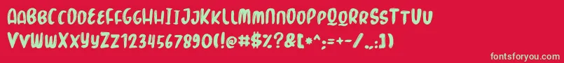 MarkerBrush Font – Green Fonts on Red Background