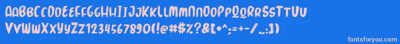 MarkerBrush Font – Pink Fonts on Blue Background