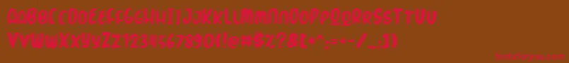 フォントMarkerBrush – 赤い文字が茶色の背景にあります。