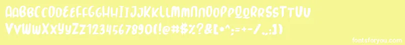 MarkerBrush Font – White Fonts on Yellow Background