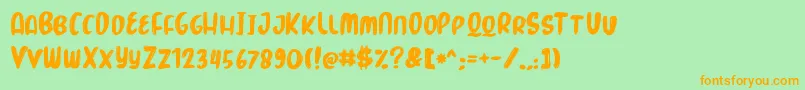 MarkerBrush Font – Orange Fonts on Green Background