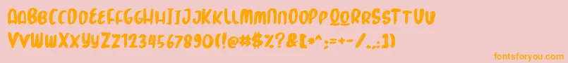 MarkerBrush-Schriftart – Orangefarbene Schriften auf rosa Hintergrund