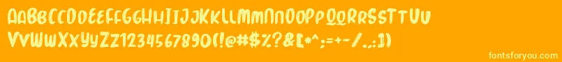 MarkerBrush Font – Yellow Fonts on Orange Background