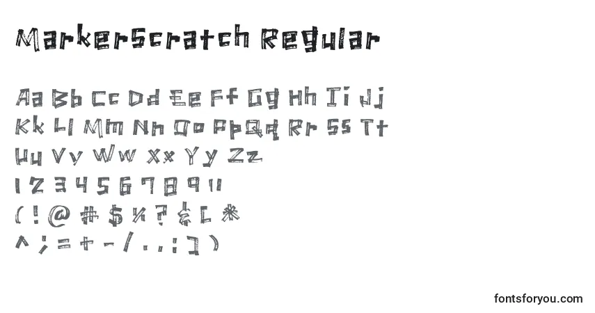 A fonte MarkerScratch Regular – alfabeto, números, caracteres especiais