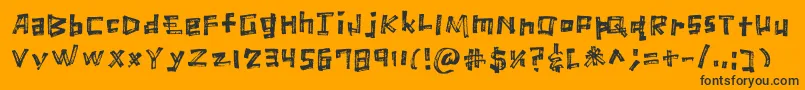 Czcionka MarkerScratch Regular – czarne czcionki na pomarańczowym tle