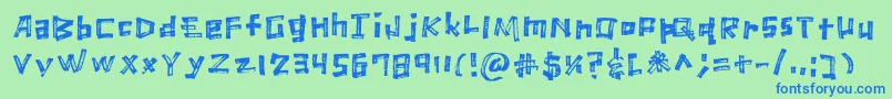 MarkerScratch Regular Font – Blue Fonts on Green Background