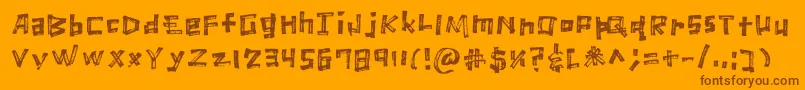 MarkerScratch Regular Font – Brown Fonts on Orange Background