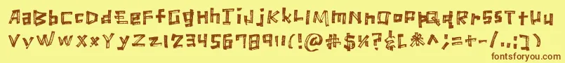MarkerScratch Regular Font – Brown Fonts on Yellow Background