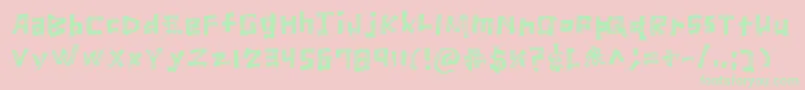 Fonte MarkerScratch Regular – fontes verdes em um fundo rosa