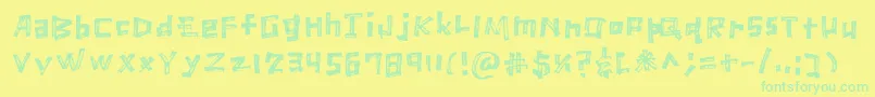 フォントMarkerScratch Regular – 黄色い背景に緑の文字