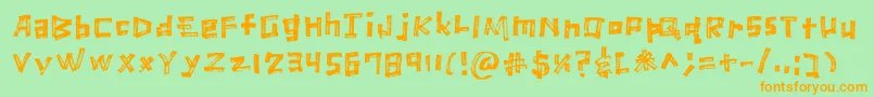 MarkerScratch Regular Font – Orange Fonts on Green Background