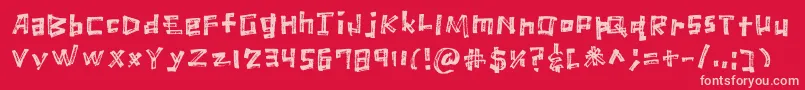 MarkerScratch Regular Font – Pink Fonts on Red Background