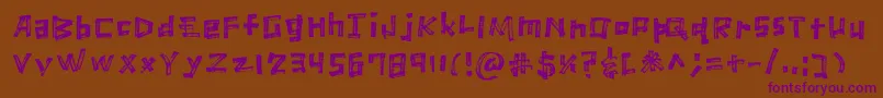 MarkerScratch Regular Font – Purple Fonts on Brown Background