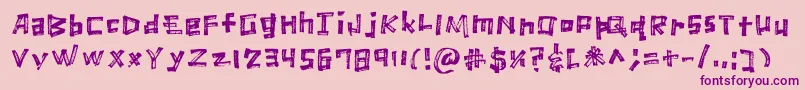 MarkerScratch Regular-Schriftart – Violette Schriften auf rosa Hintergrund