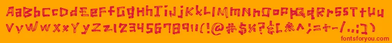 MarkerScratch Regular Font – Red Fonts on Orange Background