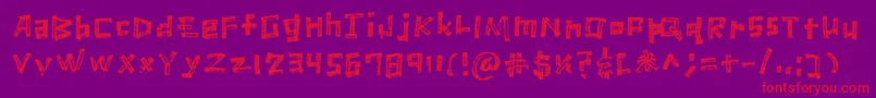 MarkerScratch Regular-Schriftart – Rote Schriften auf violettem Hintergrund