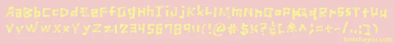 MarkerScratch Regular-Schriftart – Gelbe Schriften auf rosa Hintergrund