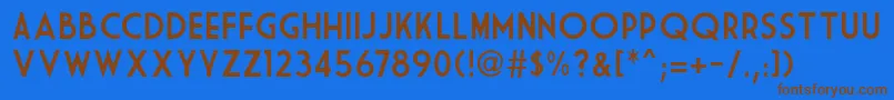 Market Deco Font – Brown Fonts on Blue Background