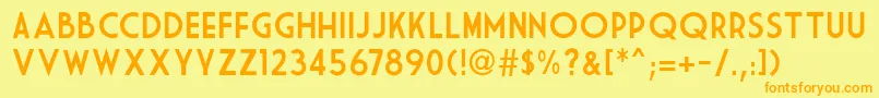 Market Deco Font – Orange Fonts on Yellow Background