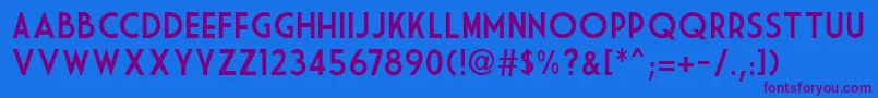 Market Deco Font – Purple Fonts on Blue Background