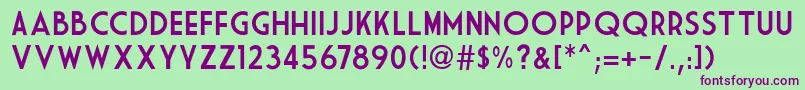 Market Deco Font – Purple Fonts on Green Background
