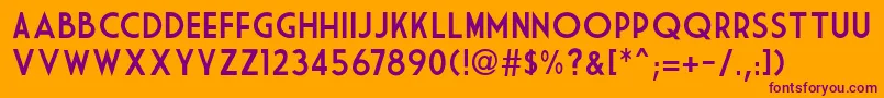 Market Deco Font – Purple Fonts on Orange Background