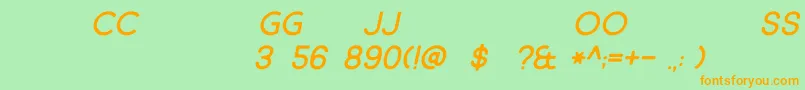 Market Fresh ALL CAPS Italic Font – Orange Fonts on Green Background