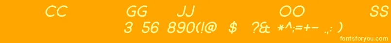 Market Fresh ALL CAPS Italic Font – Yellow Fonts on Orange Background