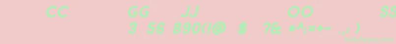 Police Market Fresh Bold ALL CAPS Italic – polices vertes sur fond rose