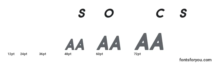 Größen der Schriftart Market Fresh Bold ALL CAPS Italic
