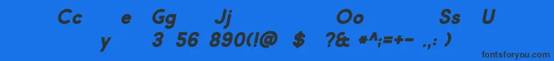 Fonte Market Fresh Bold Italic – fontes pretas em um fundo azul