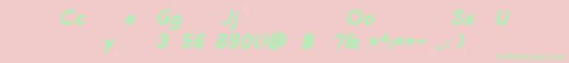 Fonte Market Fresh Bold Italic – fontes verdes em um fundo rosa