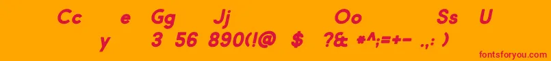 Market Fresh Bold Italic-fontti – punaiset fontit oranssilla taustalla