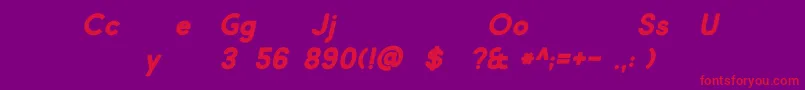Market Fresh Bold Italic Font – Red Fonts on Purple Background