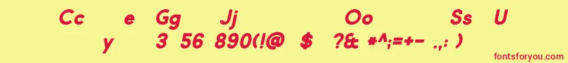 Market Fresh Bold Italic Font – Red Fonts on Yellow Background