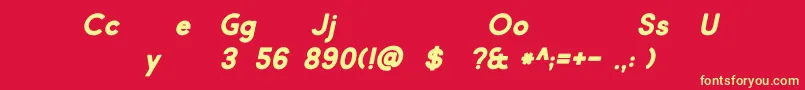 Market Fresh Bold Italic Font – Yellow Fonts on Red Background