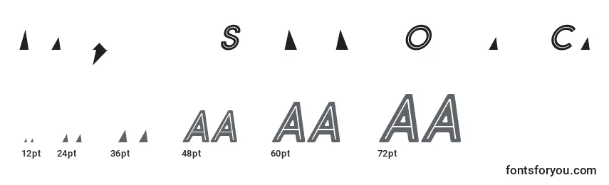 Größen der Schriftart Market Fresh Inline Bold ALL CAPS Italic