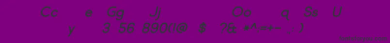 フォントMarket Fresh Italic – 紫の背景に黒い文字