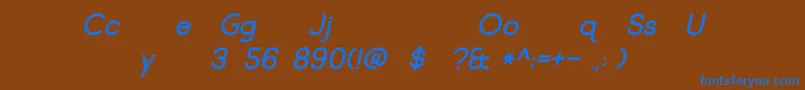 Market Fresh Italic Font – Blue Fonts on Brown Background