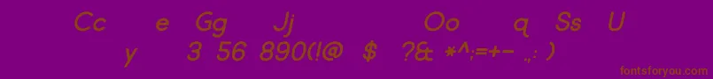 Market Fresh Italic Font – Brown Fonts on Purple Background