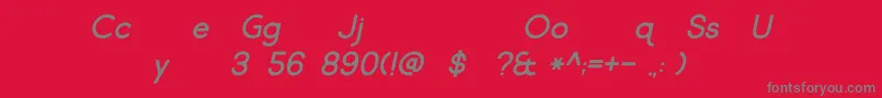 Fonte Market Fresh Italic – fontes cinzas em um fundo vermelho