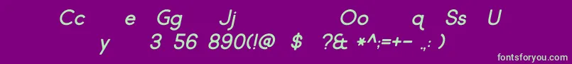 Market Fresh Italic Font – Green Fonts on Purple Background