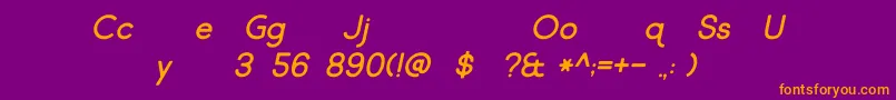 フォントMarket Fresh Italic – 紫色の背景にオレンジのフォント