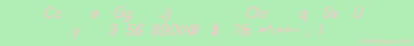 フォントMarket Fresh Italic – 緑の背景にピンクのフォント